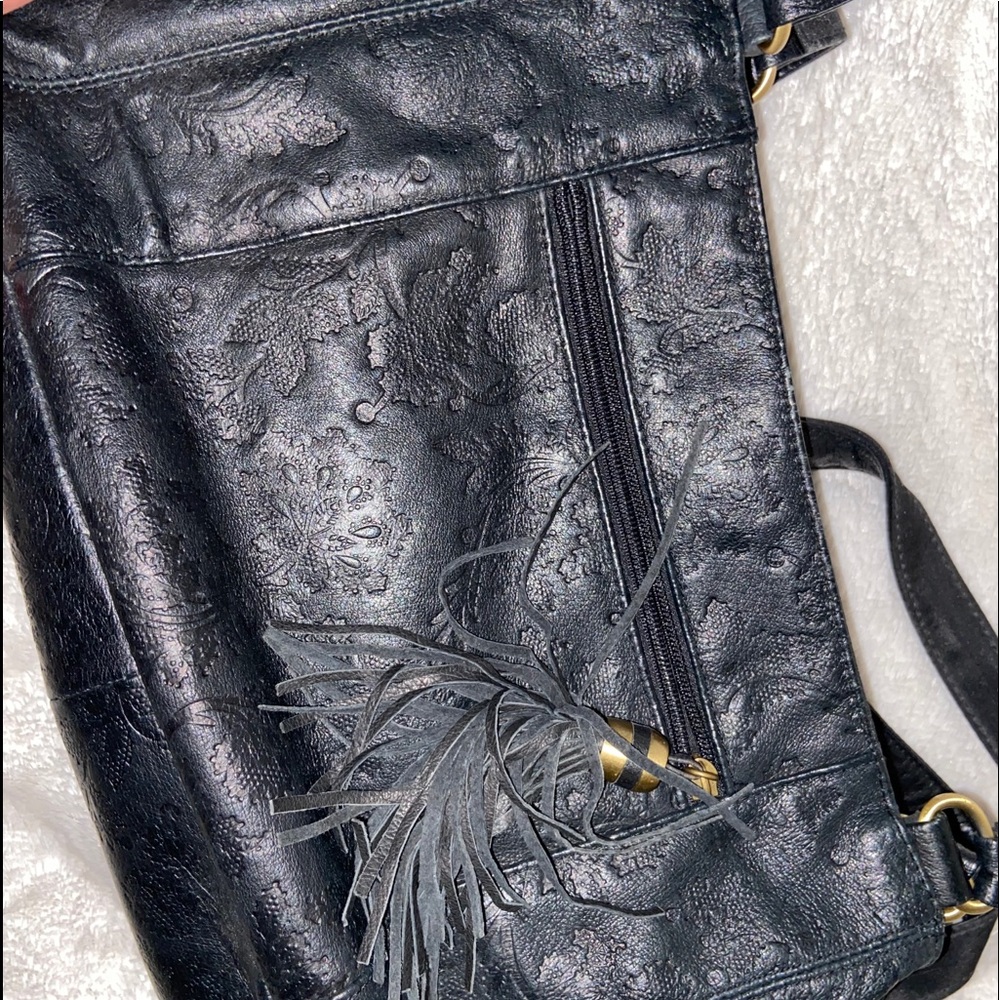 vintage leather with design purse